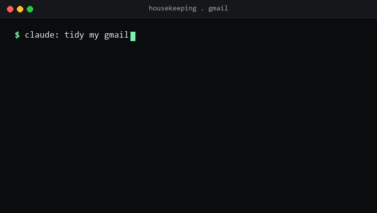 Housekeeping clearing bulk mail from a Gmail inbox
